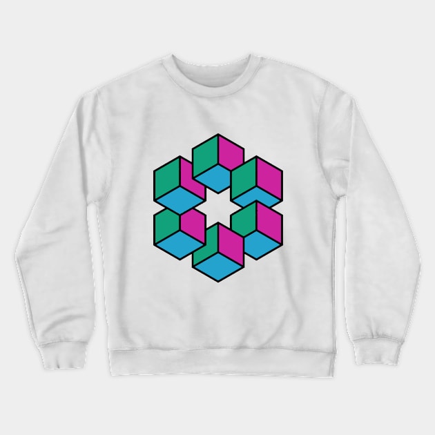 six cubes Crewneck Sweatshirt by nostalgia